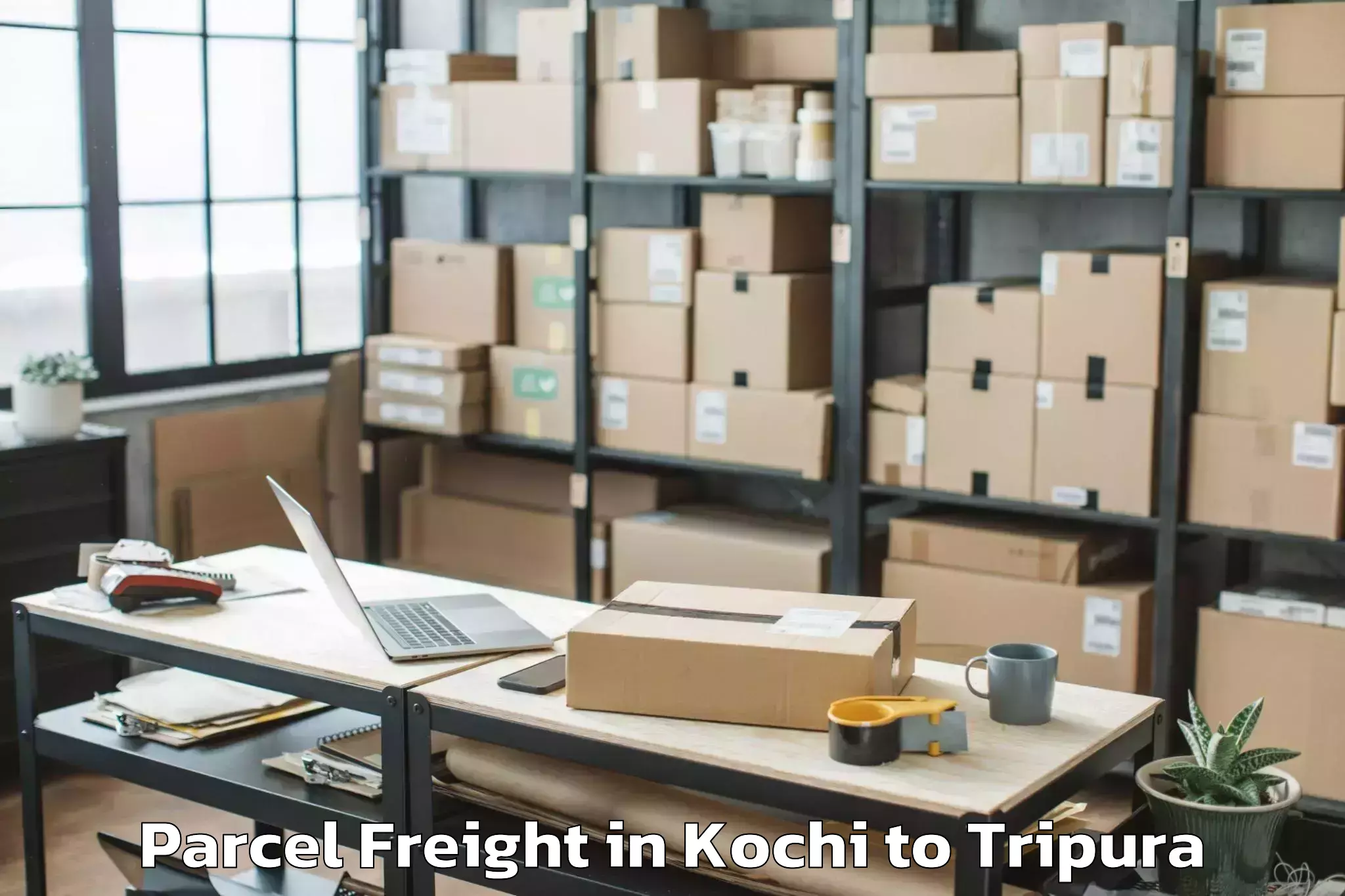 Reliable Kochi to Manughat Parcel Freight